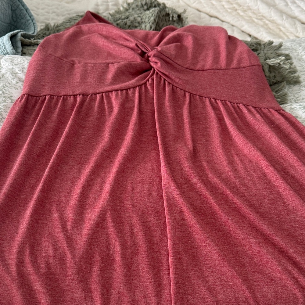 Elegant Pink Twist-Front Dress